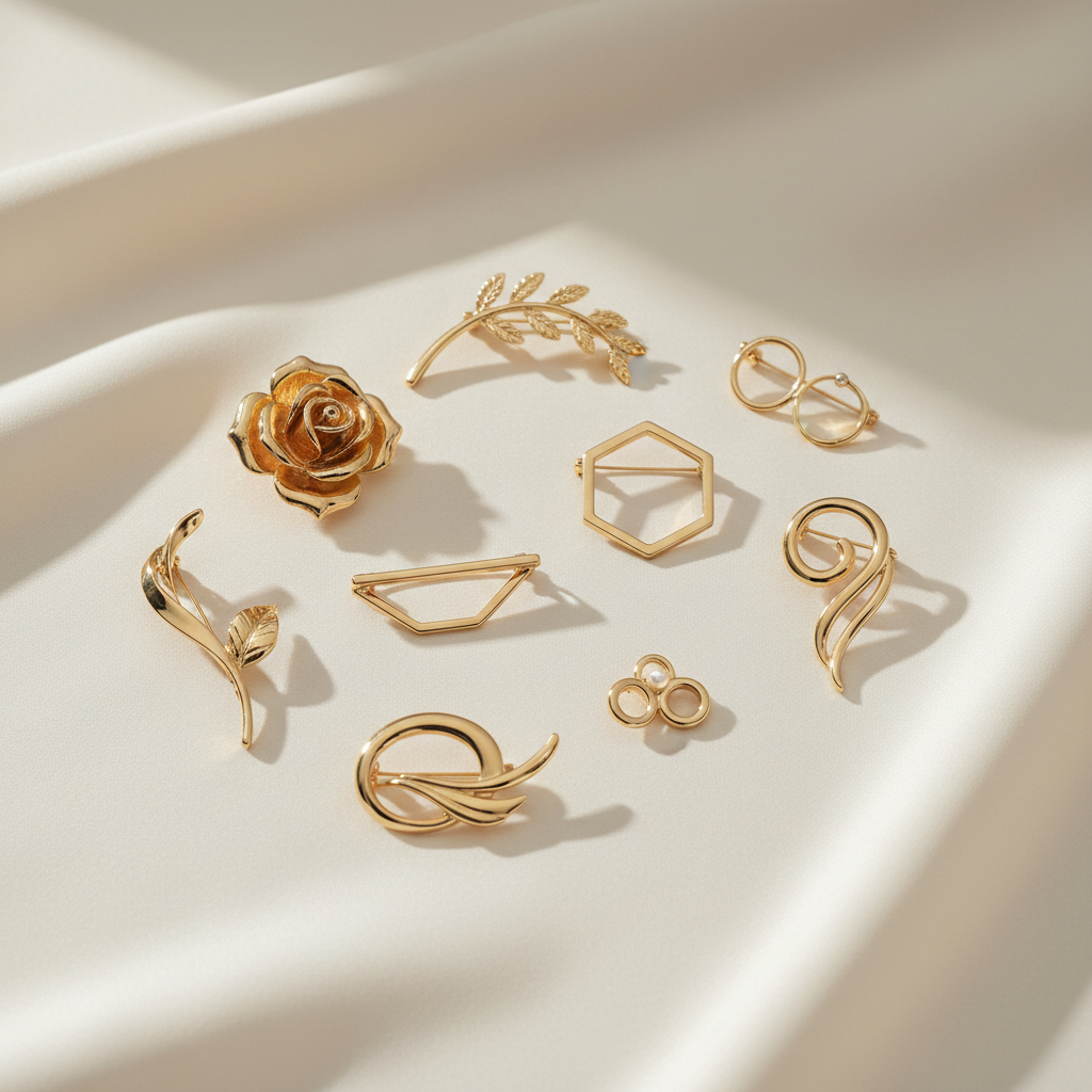 Gold Plated Brooches