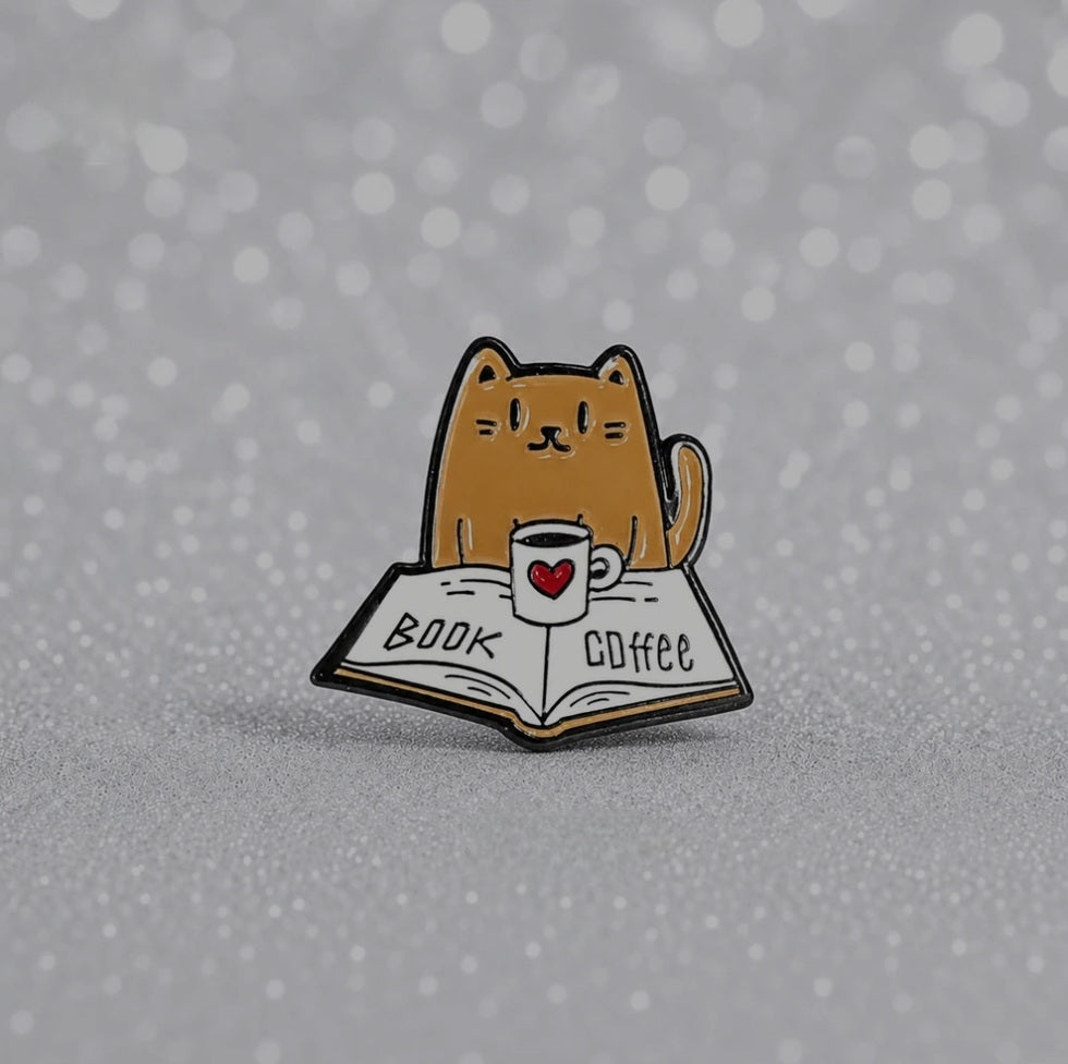Cat Enamel Brooch Pin - Design 1