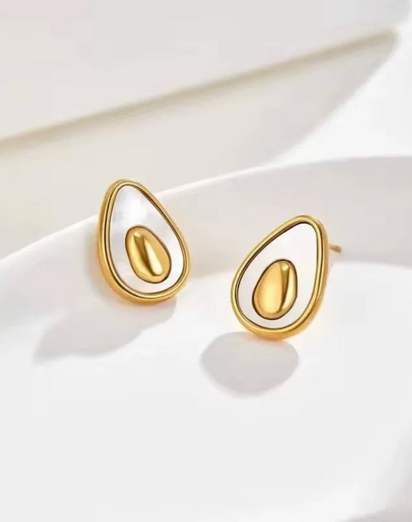 Golden Avocado Stud Earrings