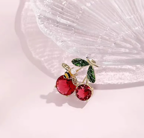 Cherry Blossom Bee Brooch