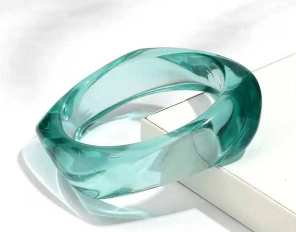 Ocean Blue Resin Statement Bangle