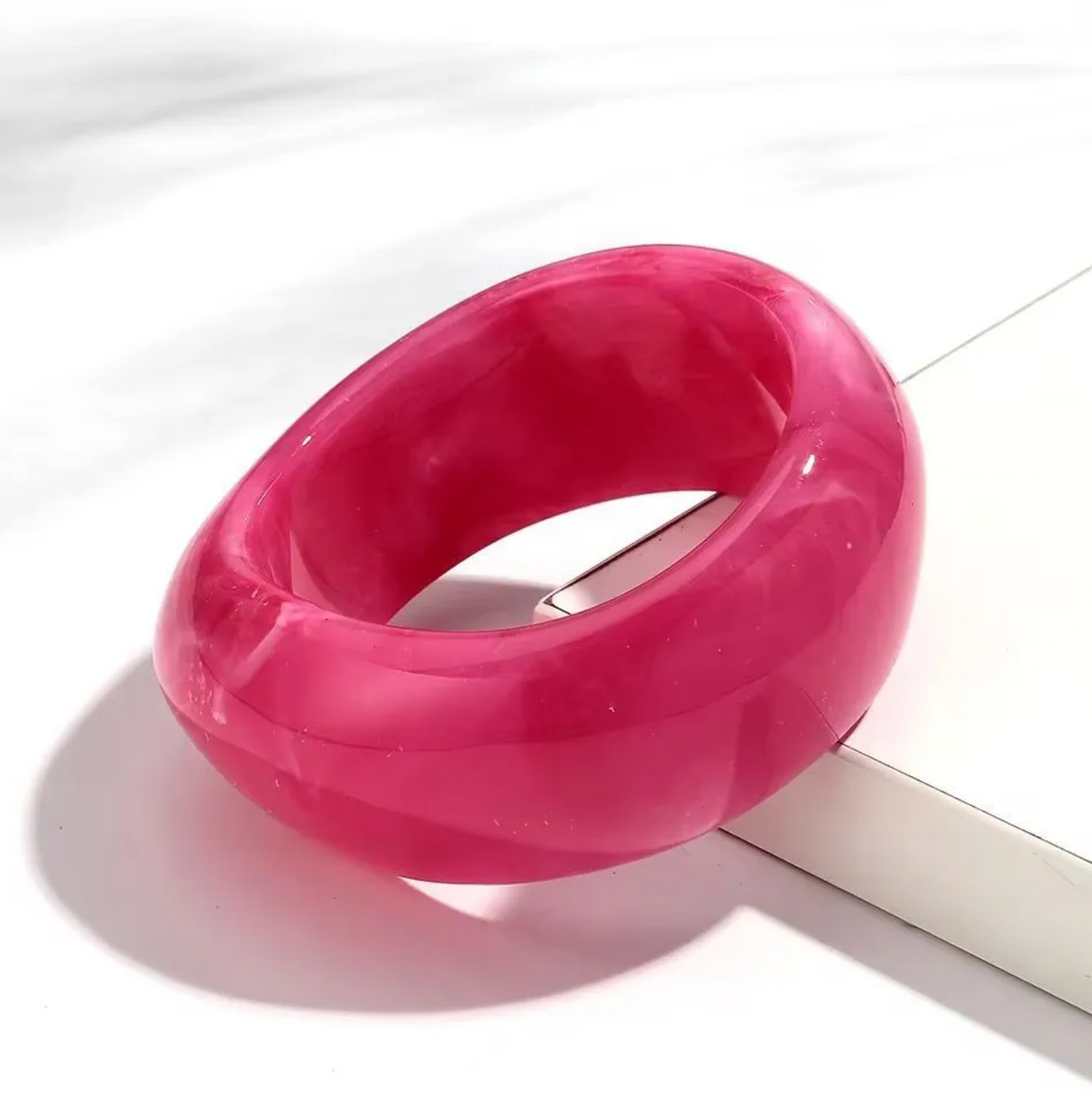 Glossy Pink Acrylic Bracelet