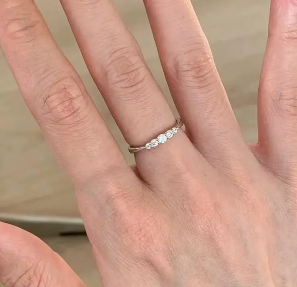 Elegant Silver Crystal Ring - adjustable statement ring