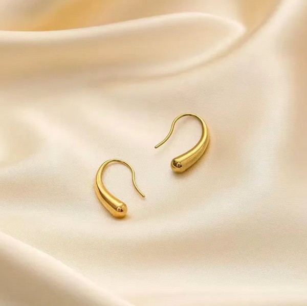Contemporary Gold Hook Earrings