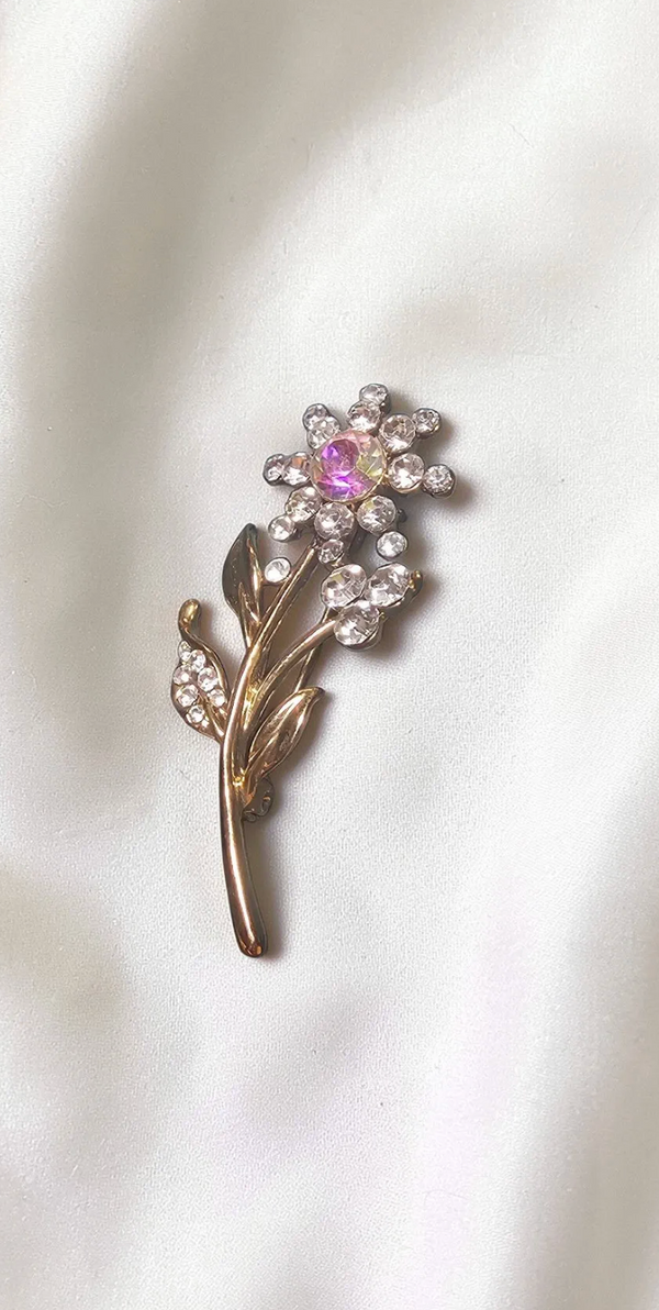 Floral Crystal Statement Brooch