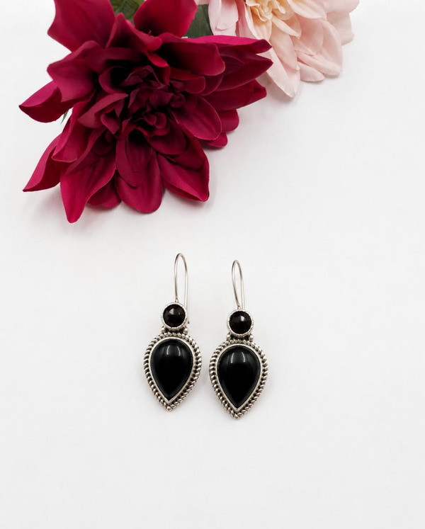Midnight Teardrop Drop Earrings