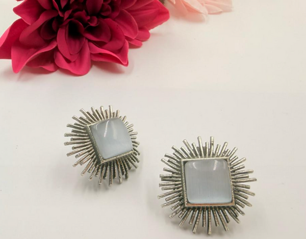 Sunburst Pearl Stud Earrings