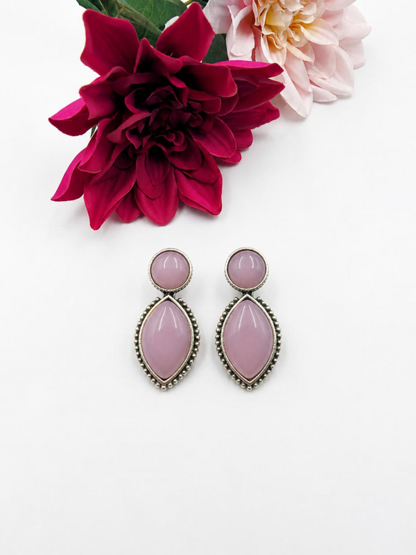 Elegant Pink Teardrop Statement Earrings