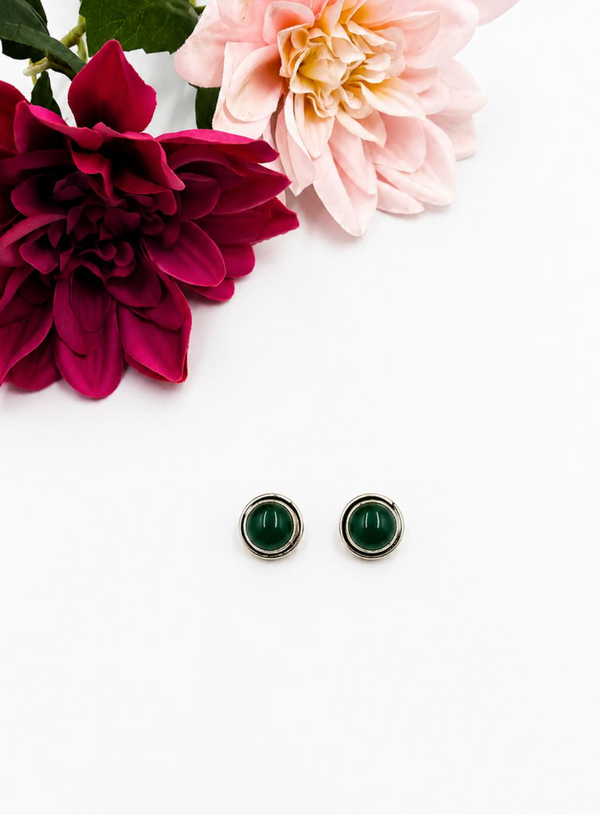 Emerald Glow Stud Earrings