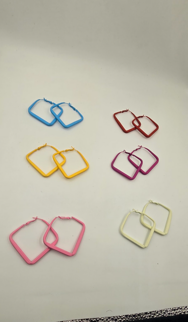 Matte Square Hoop Earrings