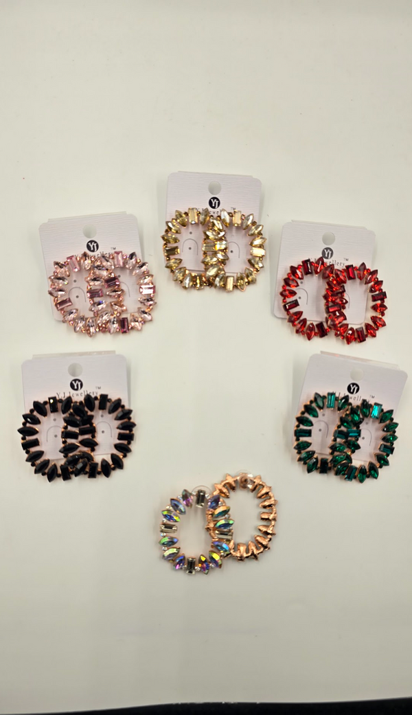 Crystal Halo Statement Hoop Earrings for Women