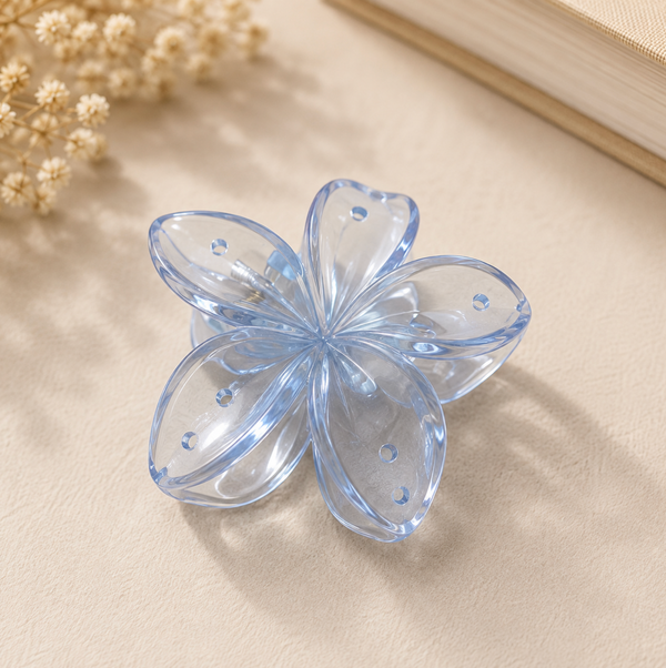 Clear Flower-Shaped Acrylic Hair Claw Clip