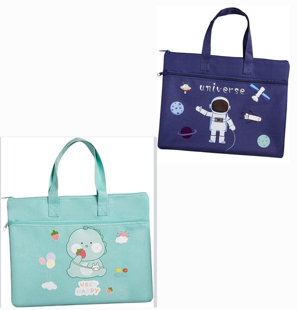 Cute Printed Zipper Tote Bag