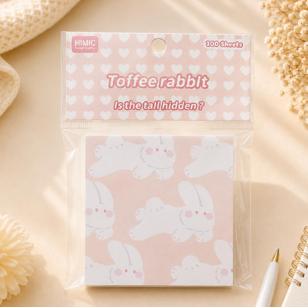 Toffee Rabbit Cute Bunny Memo Pad – 100 Sheets