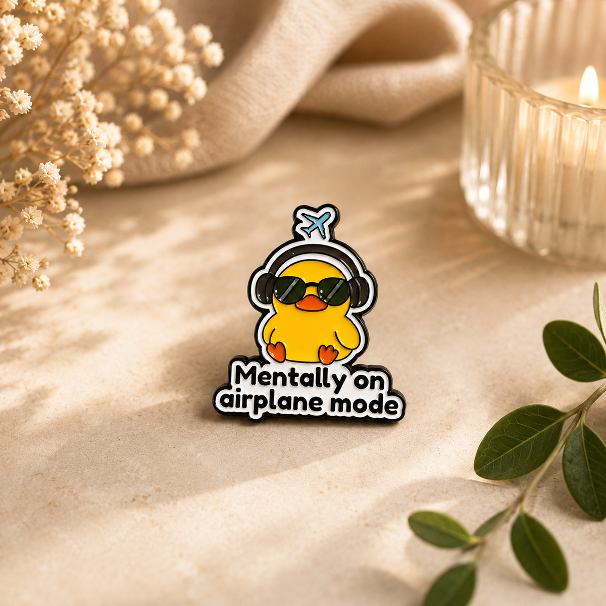 Airplane Mode Enamel Brooch Pin