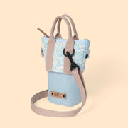 Doodle Print Canvas Bottle Bag - Sky Blue
