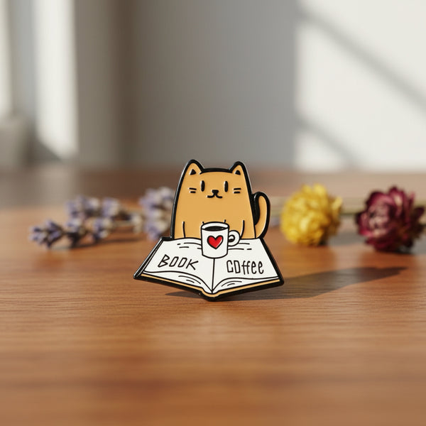 Cat Enamel Brooch Pin - Design 1