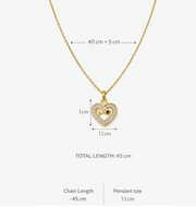 Mairah 18K Gold Plated Heart Pendant Chain for Women