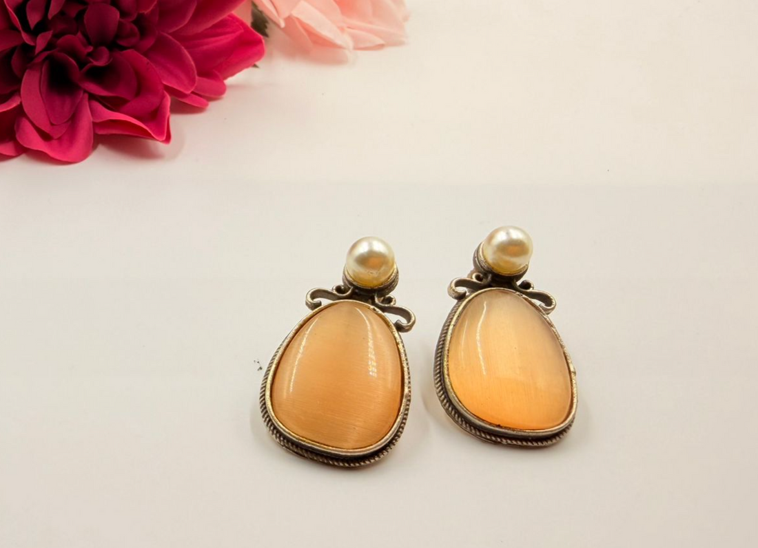 Silver-Plated Contemporary Studs Earrings