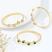 Heart Charm Crystal Kada Bracelet