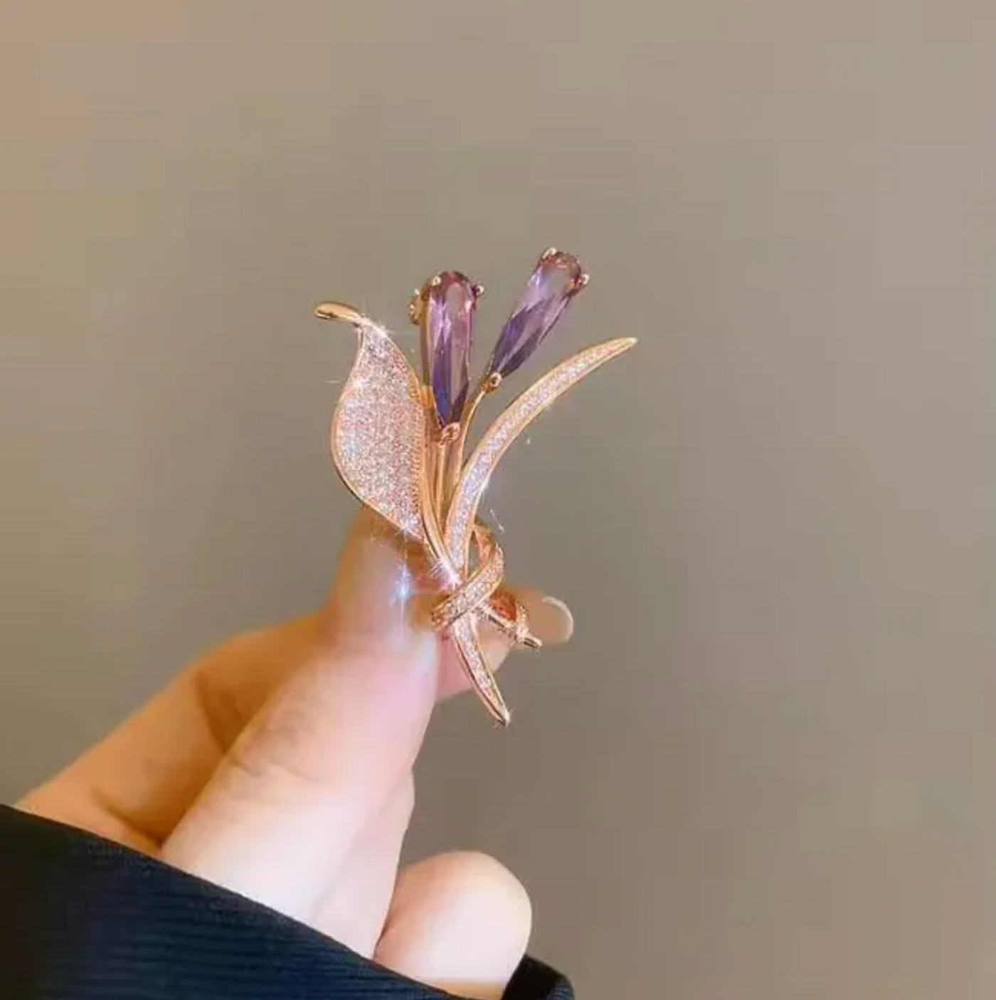 Purple Lily Flower Brooch