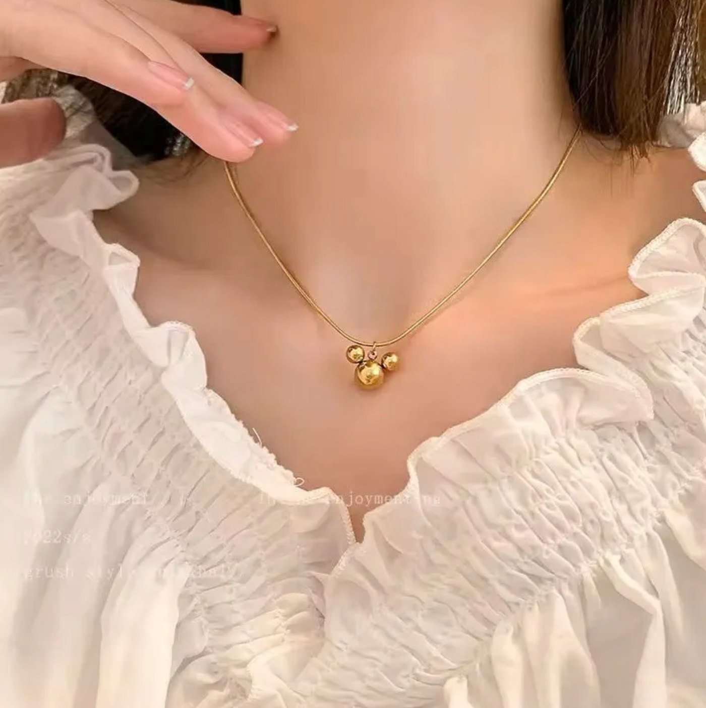 Cute Gold Ball Pendant Necklace