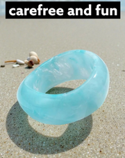 Aqua Glow Resin Statement Bangle