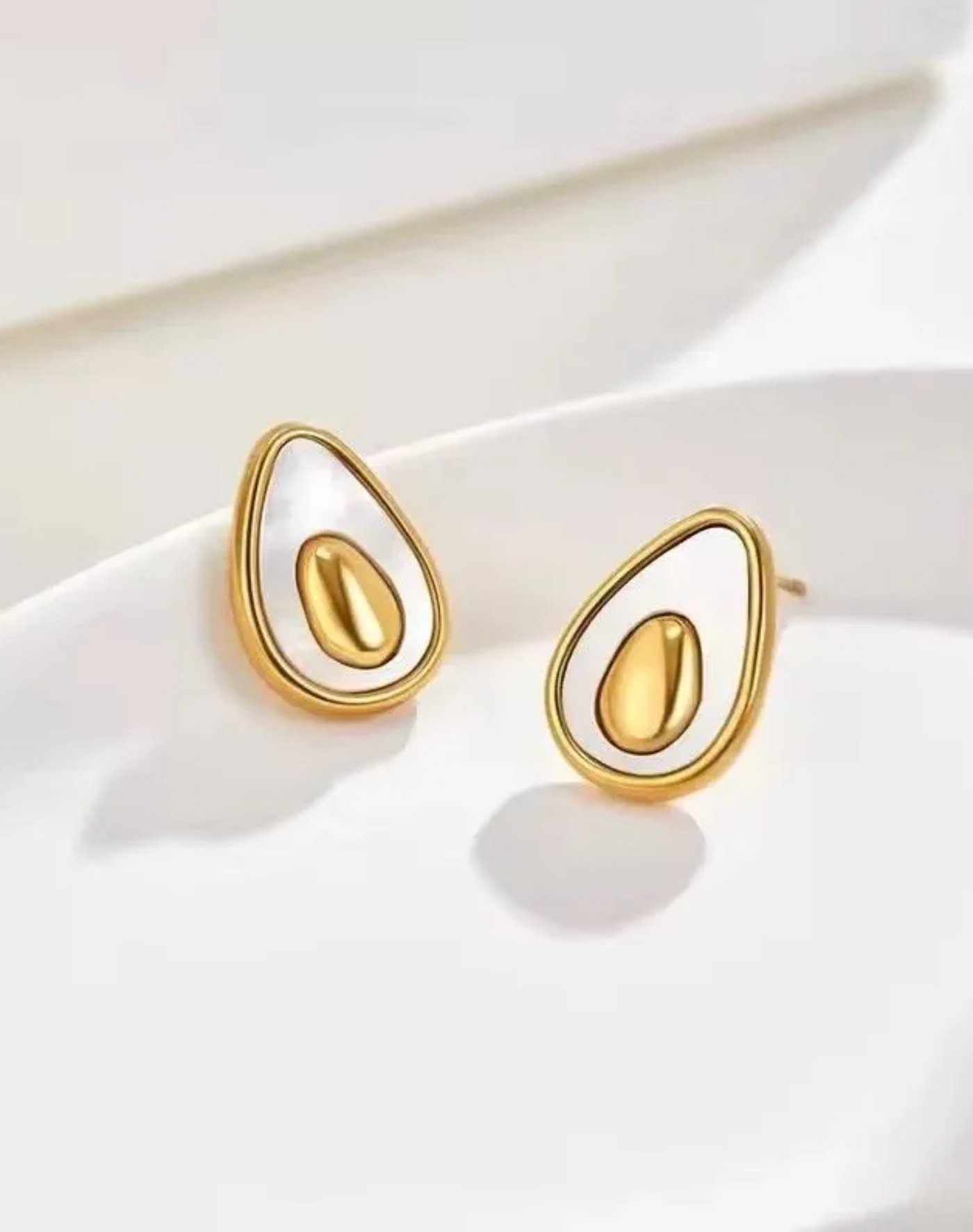 Golden Avocado Stud Earrings