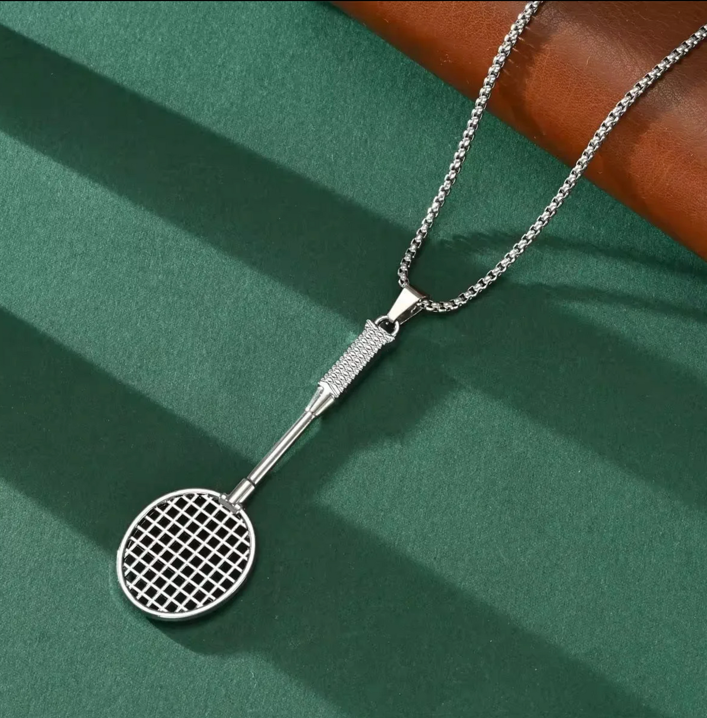 Smash Style Badminton Racket Pendant Necklace