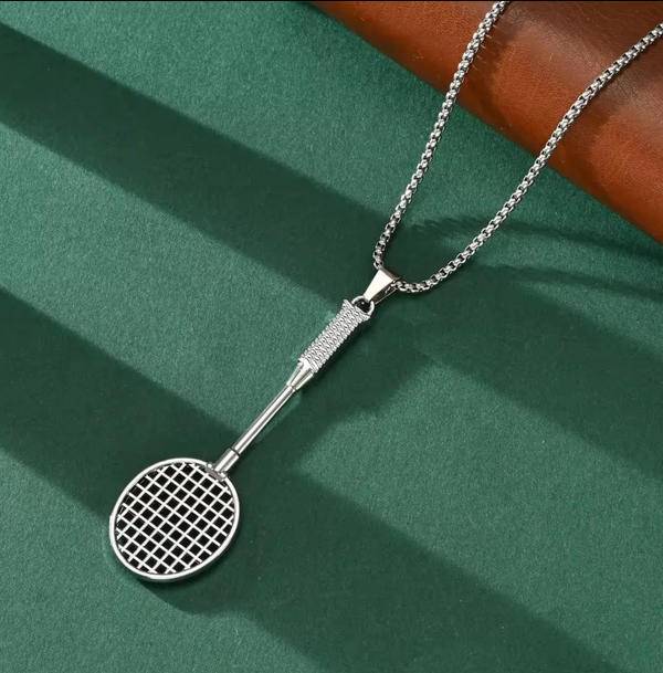 Smash Style Badminton Racket Pendant Necklace