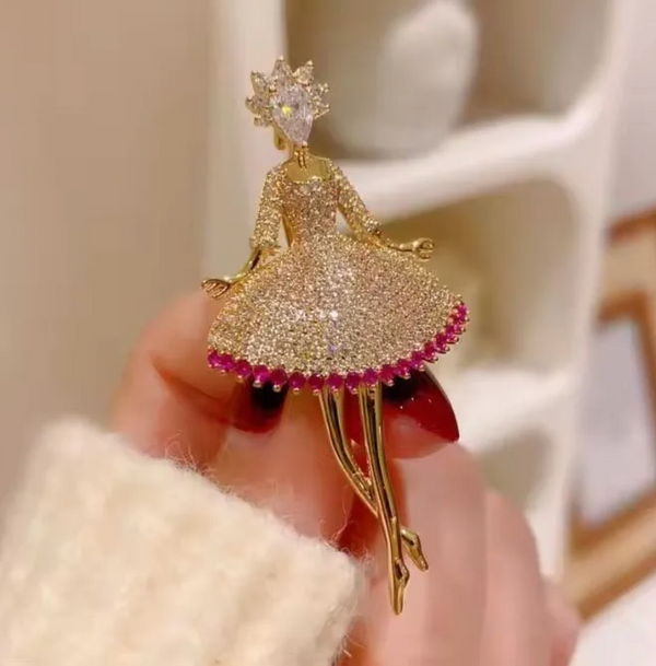 Crystal Belle Princess Brooch