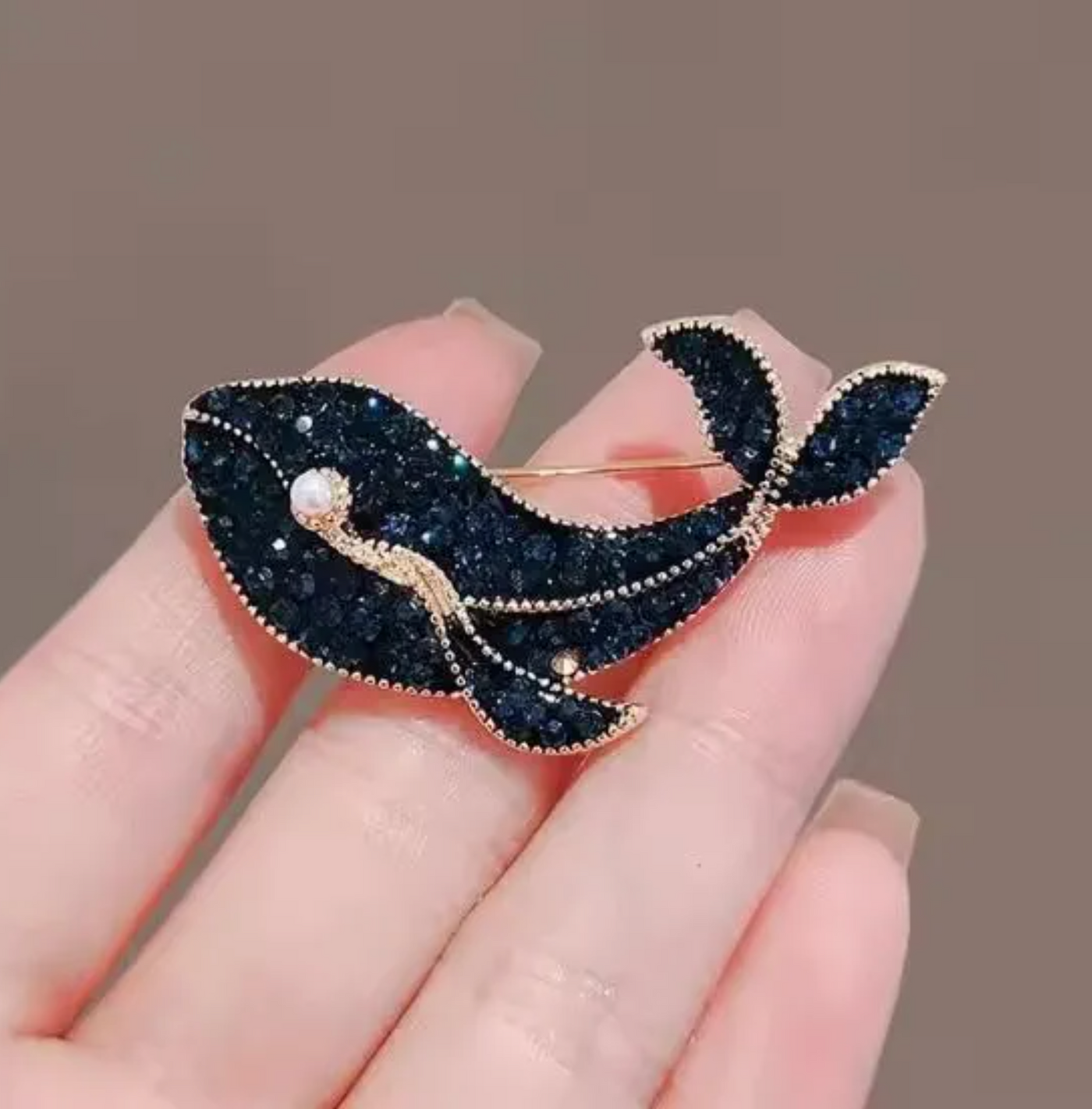 Midnight Ocean Whale Brooch