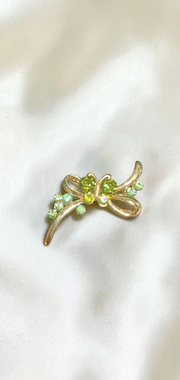 Emerald Bloom Crystal Brooch