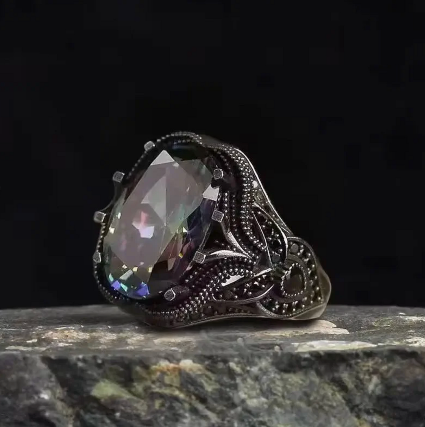 Midnight Majesty Crystal Ring