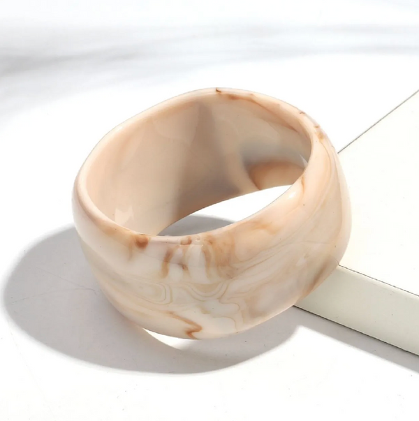 Mocha Marble Statement Bangle