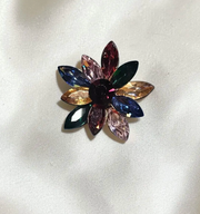 Multicolor Gemstone Floral Brooch