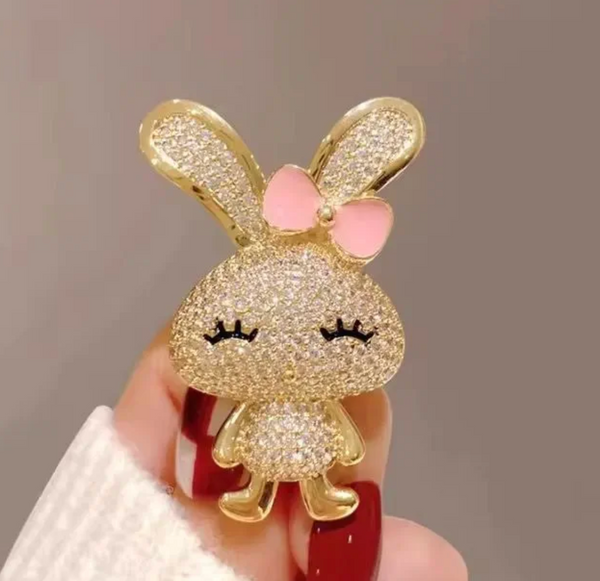 Luxury Rabbit Crystal Brooch