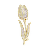 Crystal Tulip Bloom Brooch