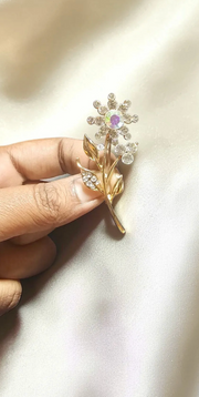 Floral Crystal Statement Brooch