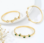 Crystal Heart Openable Kada