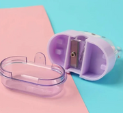 Cute Bear Double-Hole Pencil Sharpener with Shavings Container