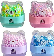 Cute Bear Double-Hole Pencil Sharpener with Shavings Container