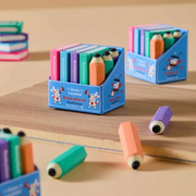 Mini Book & Pencil Eraser Set – Cute Creative Stationery Erasers