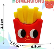 Cute French Fries & Burger Pencil Sharpener Set | Cartoon Stationery