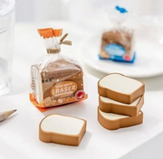 Cute Toast Bread Eraser | Realistic Bread Slice Rubber Eraser