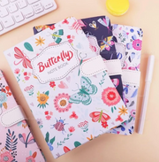 Butterfly Lock Diary Notebook | Floral Printed Journal with Magnetic Closure