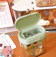 Cute Capybara Pencil Sharpener with Shavings Container | Portable Stationery Sharpener