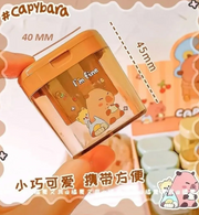 Cute Capybara Pencil Sharpener with Shavings Container | Portable Stationery Sharpener