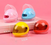 Helmet Shape Dual Hole Pencil Sharpener with Shavings Container
