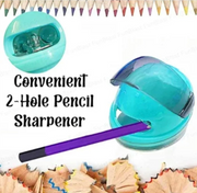 Helmet Shape Dual Hole Pencil Sharpener with Shavings Container